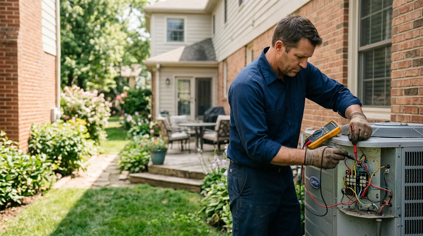 HVAC technician working near North Bridgton, ME